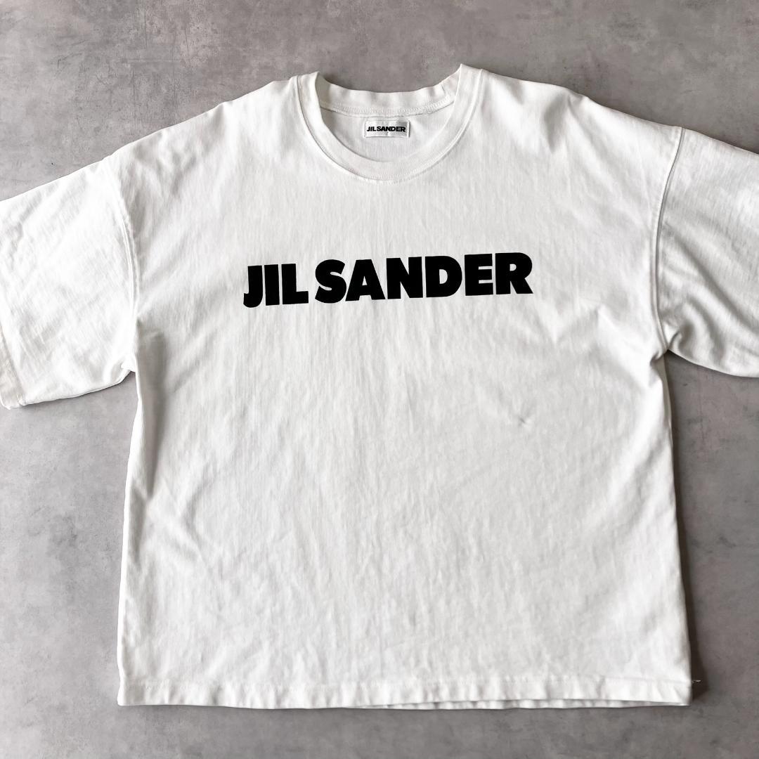 美品　ジルサンダー　ホワイトロゴTシャツ　S　ビッグシルエット　白　862