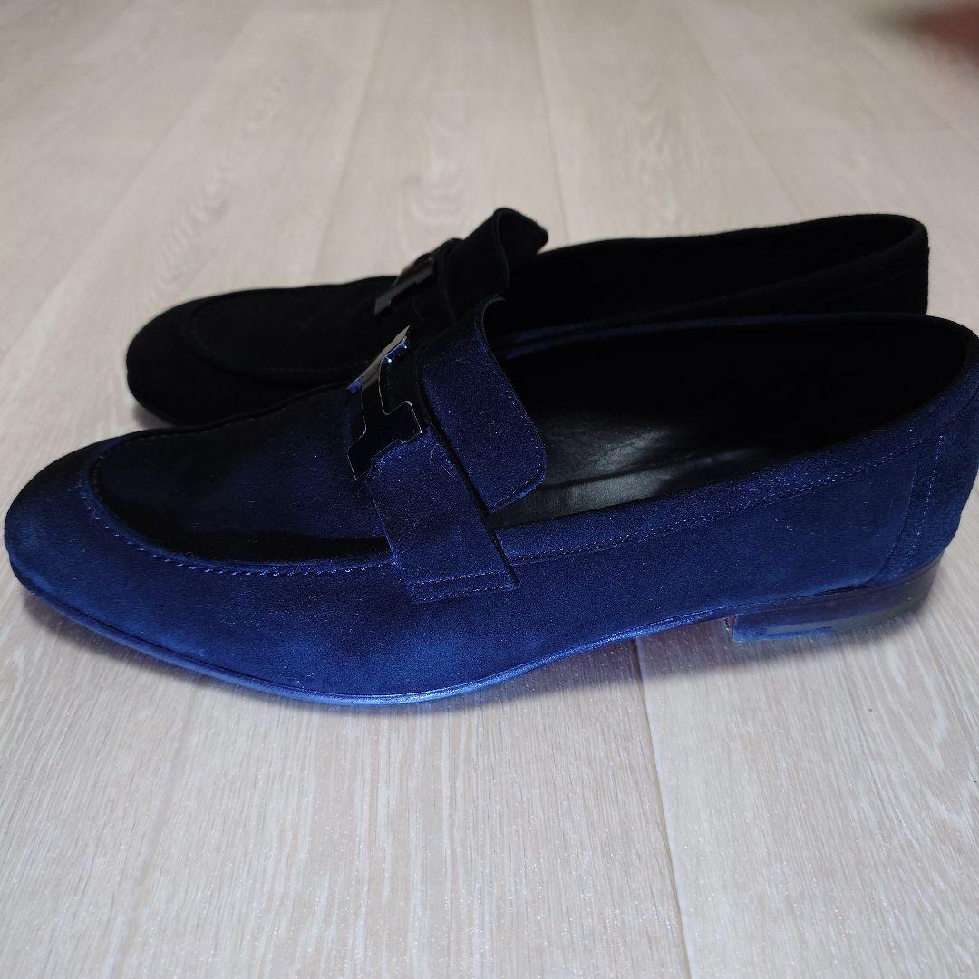 【特別値引】エルメス　モカシン　パリ　黒革スエード　サイズ43