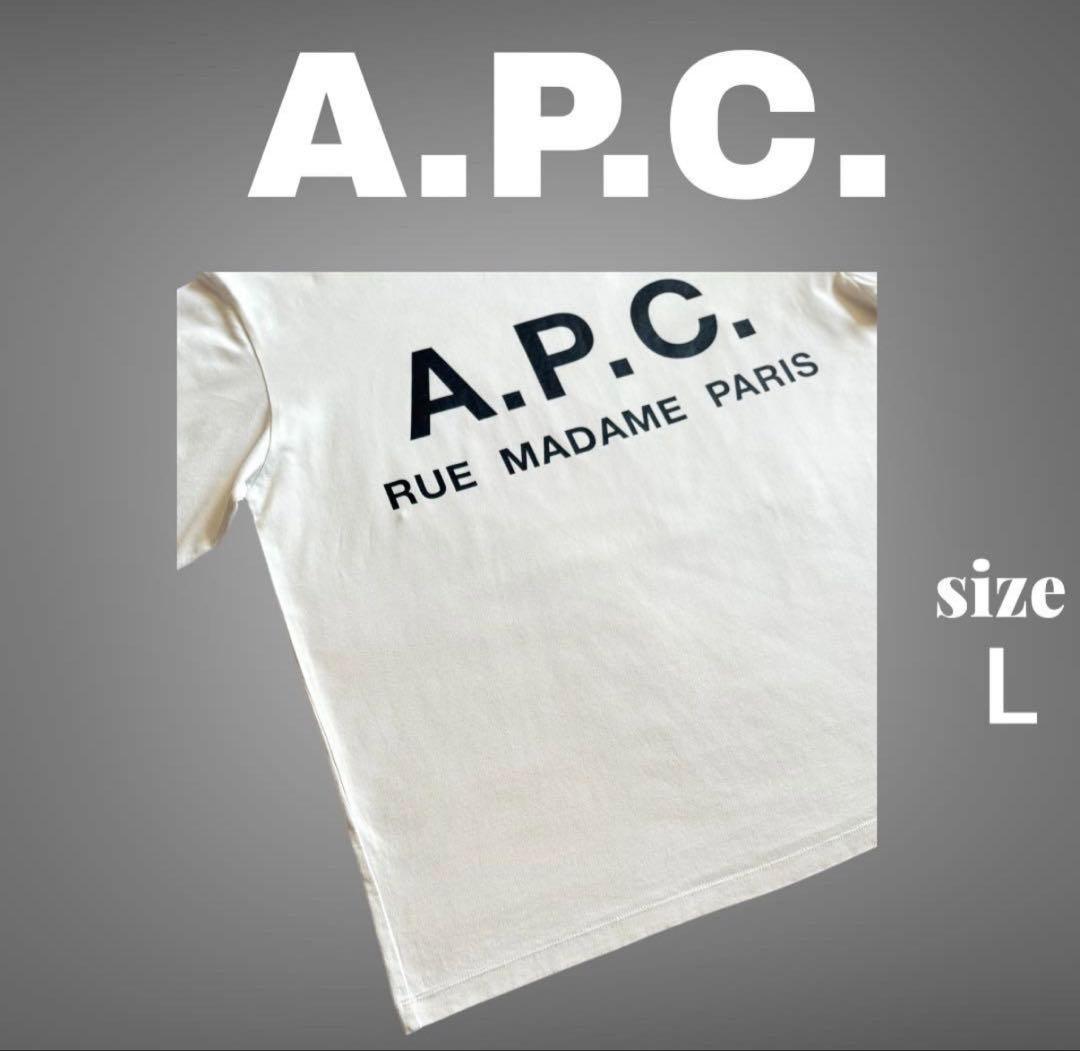 【美品】未使用A.P.C. アーペーセー ロゴTシャツホワイトL