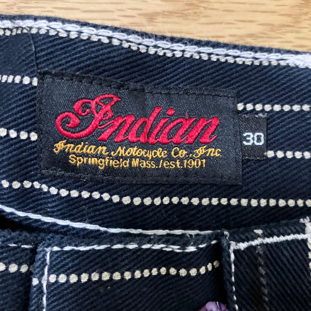 Indian motorcycle Betty Boop ストライプデニム30