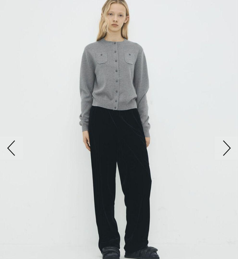 CABaN コットンカシミヤクルーネックカーディガン S グレー