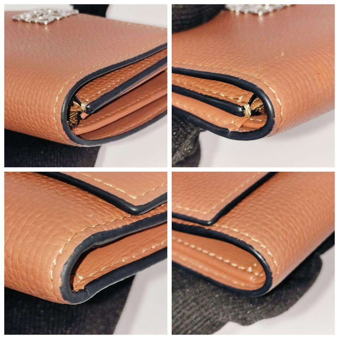 【美品】LOEWE アナグラム トライフォールド レザー ウォレット ブラウン