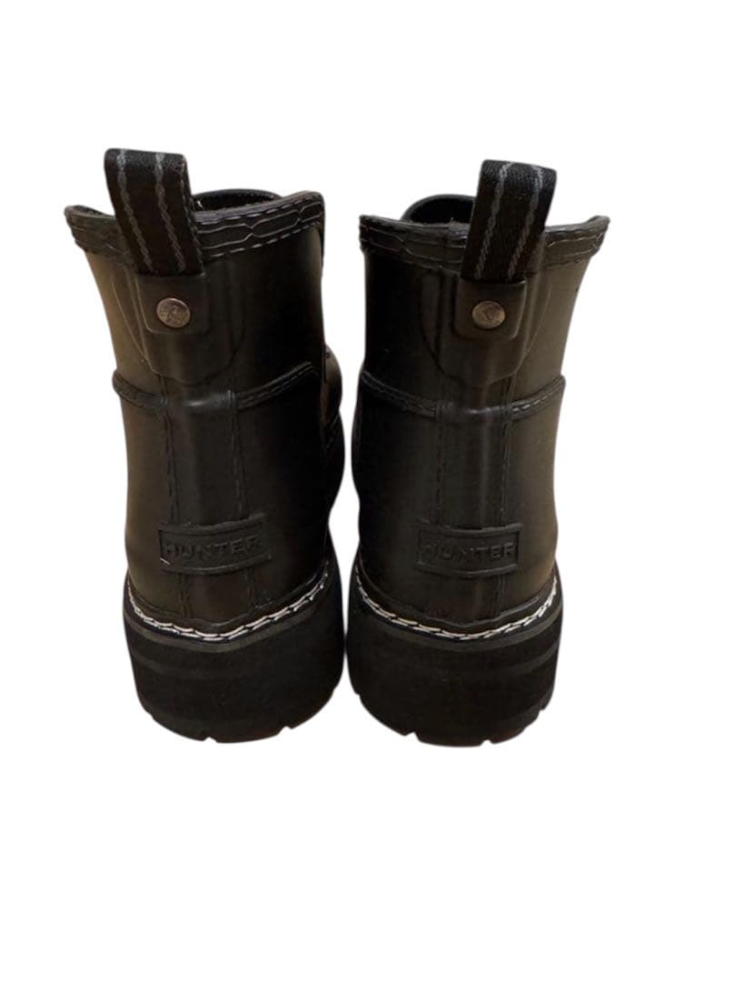 【美品】Hunter24リファインドスティッチ ローファー レインブーツ レア黒