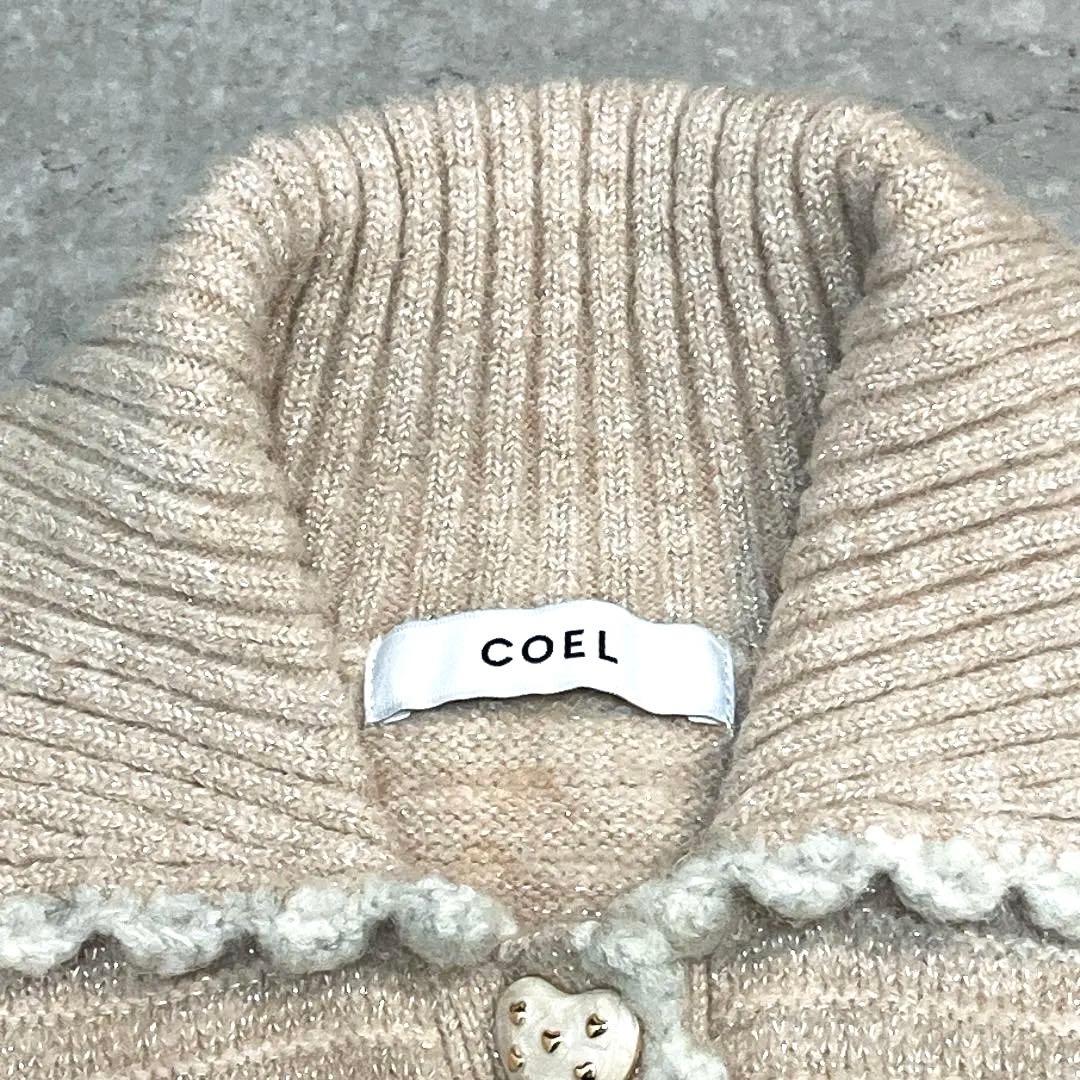 COEL かぎ針 ラメニット ジャケット 24AW 刺繍 アルパカ混