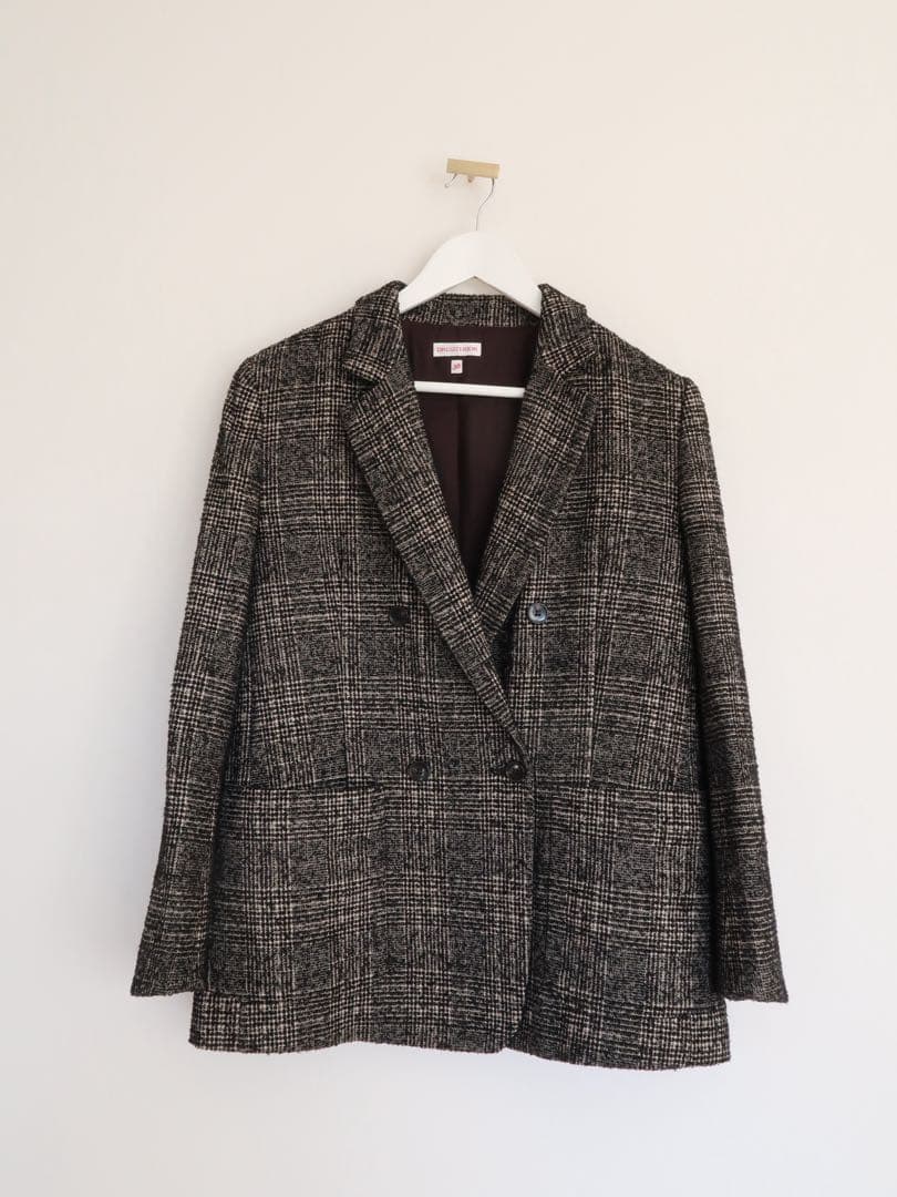 DRESSTERIOR ループツイードグレンチェックダブルジャケット 36