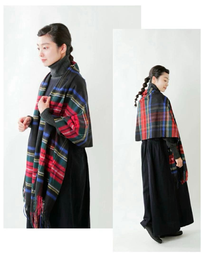 【JOHNSTONS】別注ユナイテッドアローズグリーンレーベル大判ストール 美品