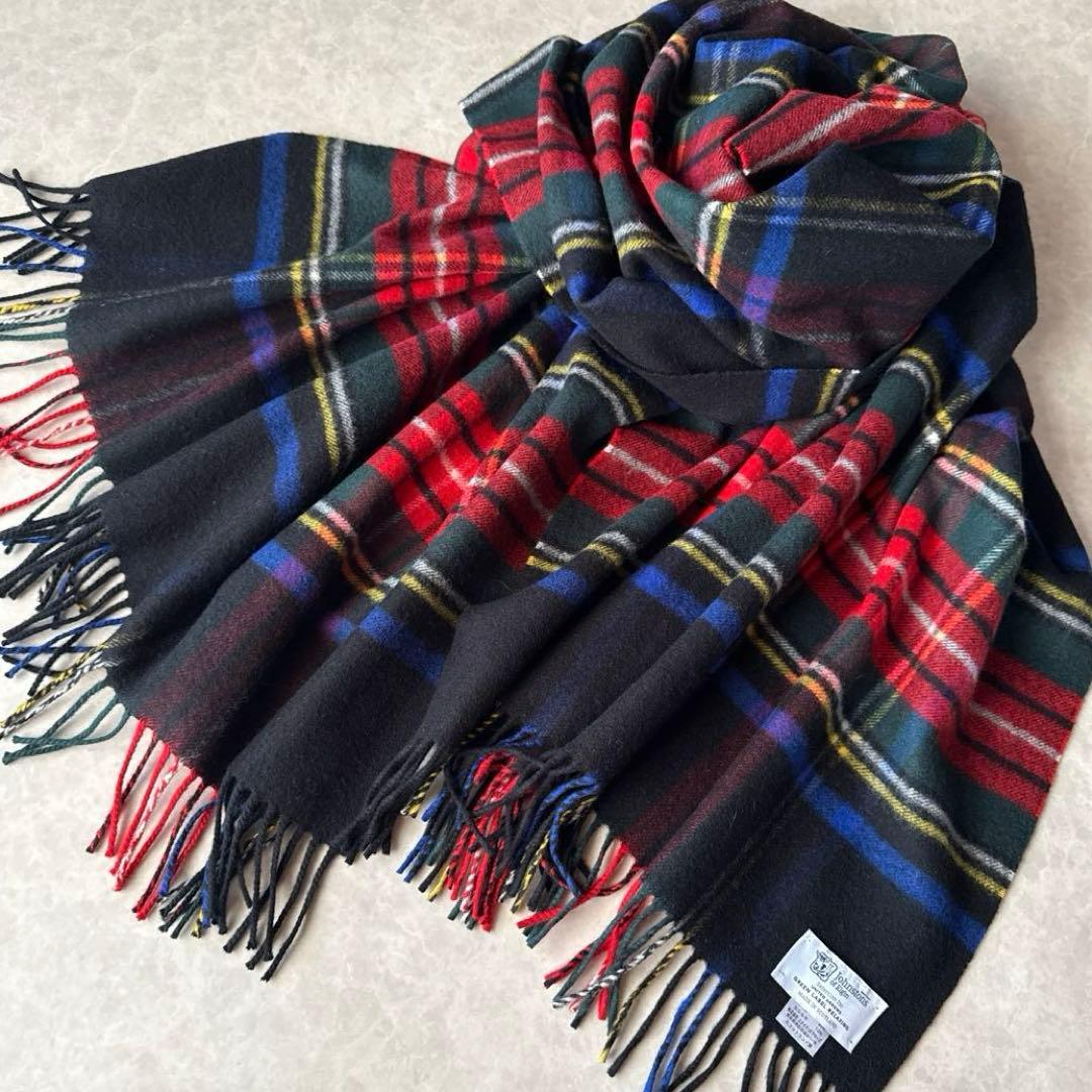 【JOHNSTONS】別注ユナイテッドアローズグリーンレーベル大判ストール 美品