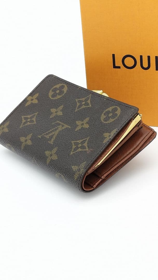 【美品】Louis Vuitton 二つ折り財布 モノグラムレザー