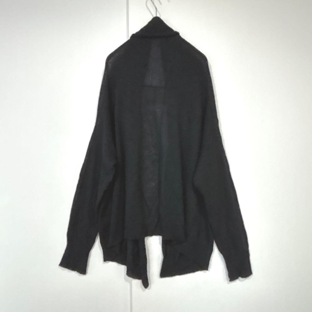 リゼッタ　カシミヤ100%　カーディガン　ニット ボタンレス　ブラック　黒