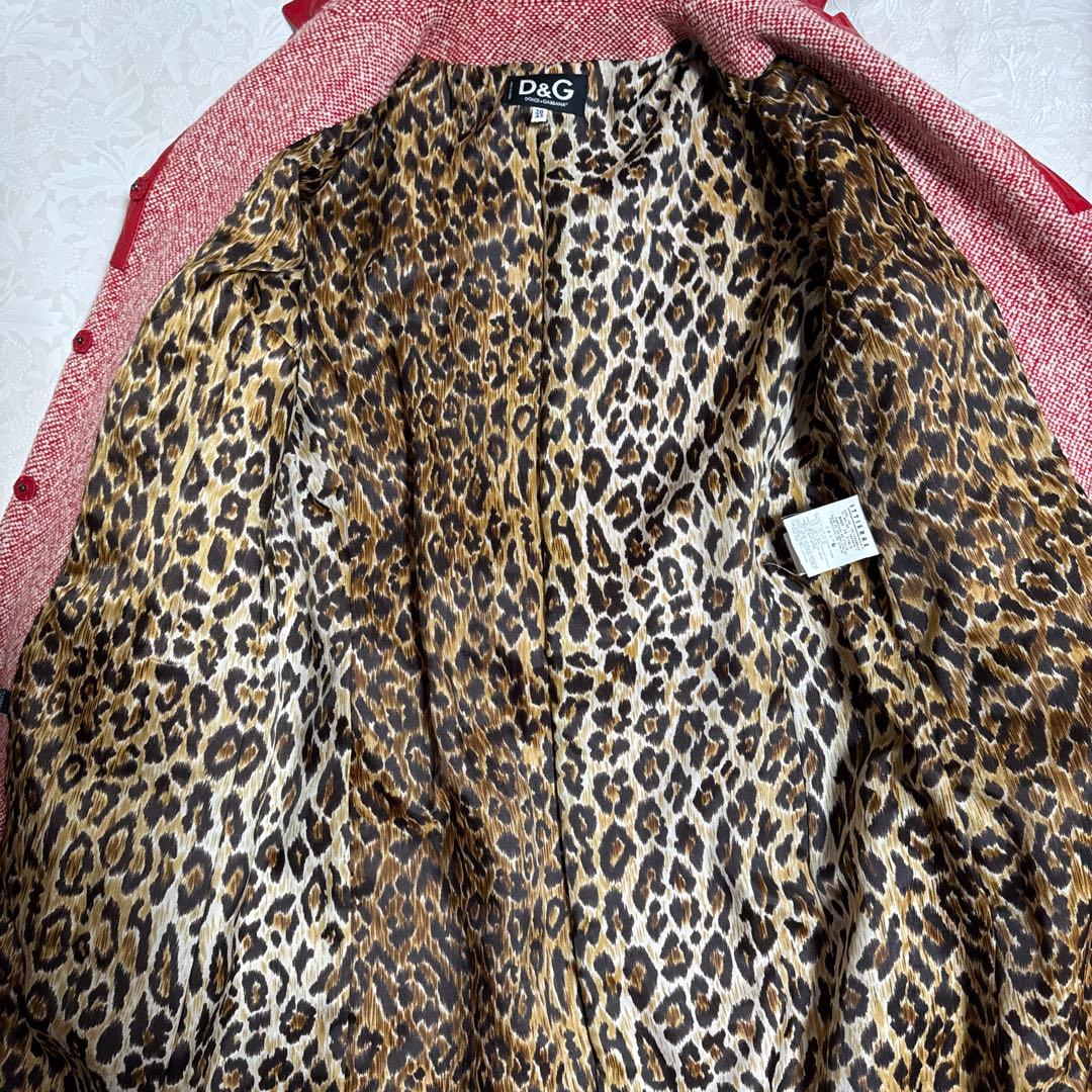 バイイー　D&G 赤 ツイードロングコート《ベルト付き》