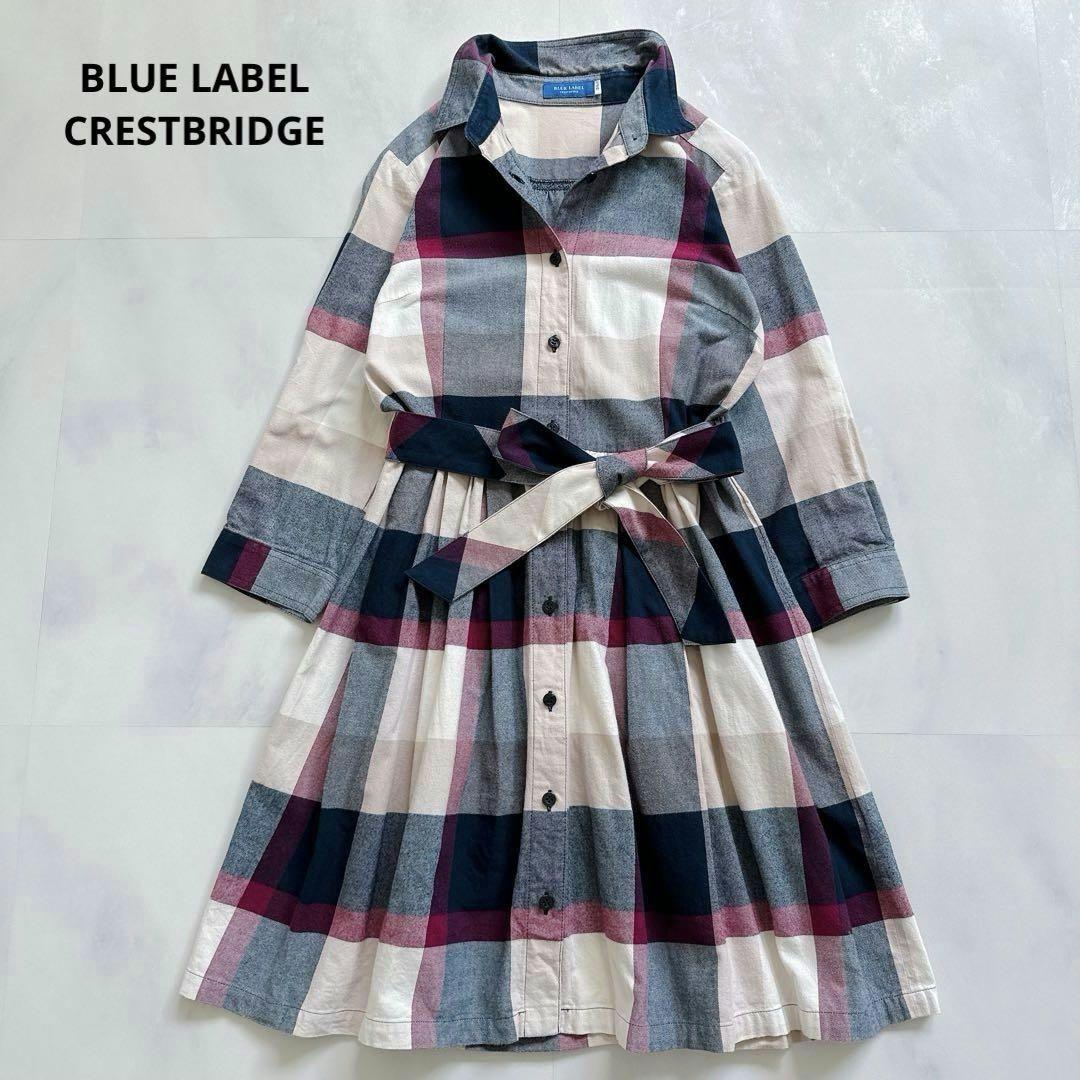 美品☆定価36000円！ブルーレーベルクレストブリッジ　チェックワンピース