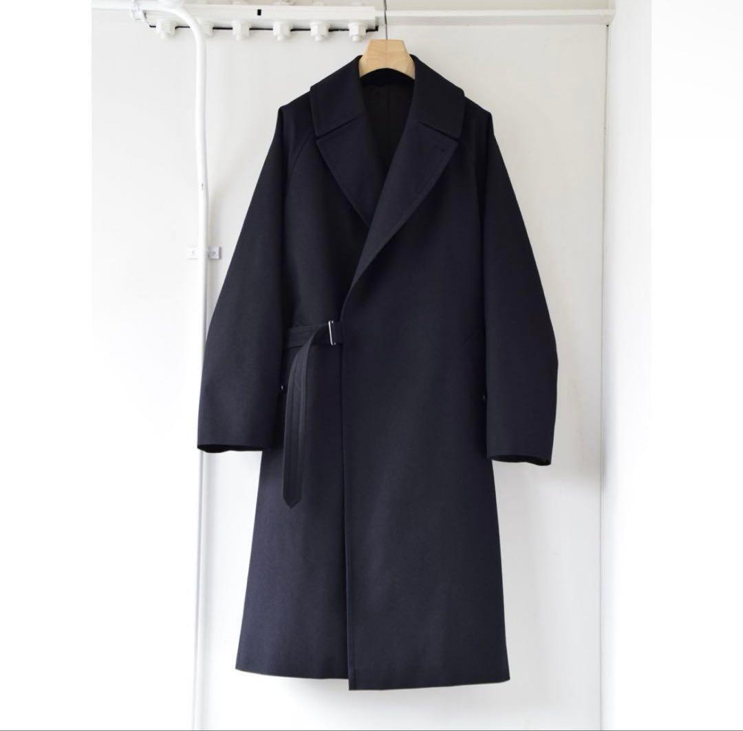 【美品】COMOLI 18AW ウールサージタイロッケンコート ネイビー 3