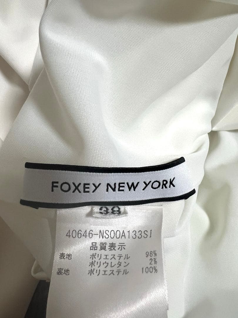 フォクシーニューヨーク ストレスフリー フレア ドレス ワンピース白