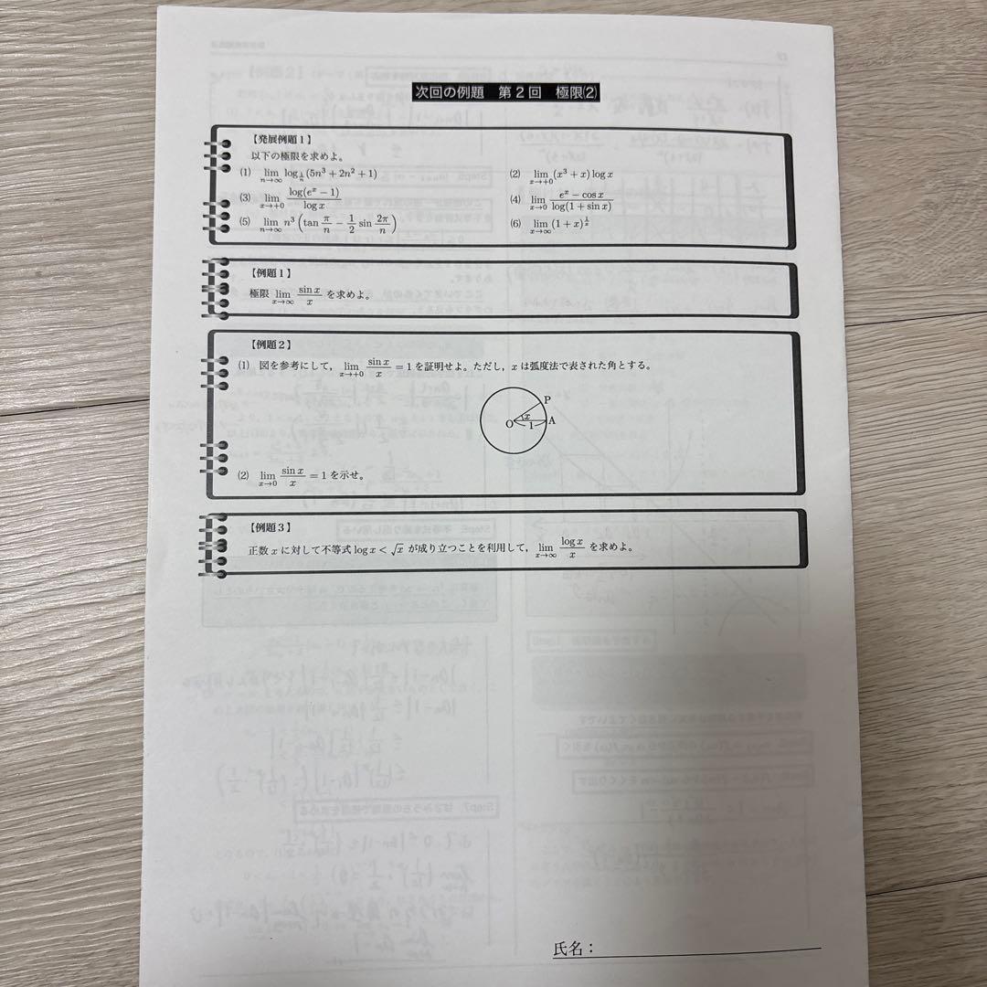 鉄緑会 高2 数ⅲ発展講座、実践講座 授業プリントセット