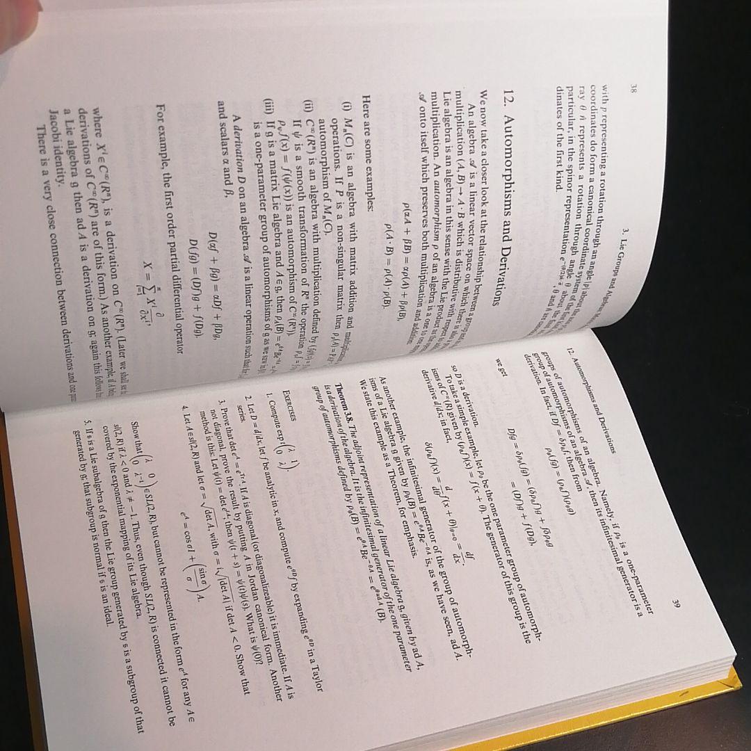 Lie Groups and Algebras　Sattinger Weaver