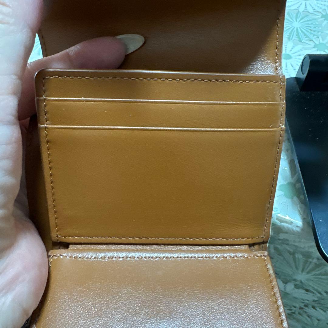 CELINE 二つ折り財布 ベージュ キャンバス
