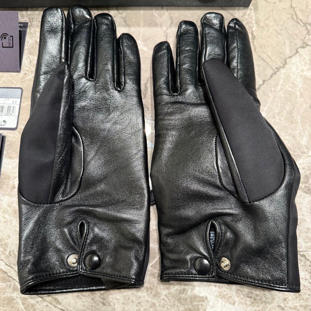 【新品・未使用】PRADA プラダ リナイロン×レザー 手袋 グローブ 8.5