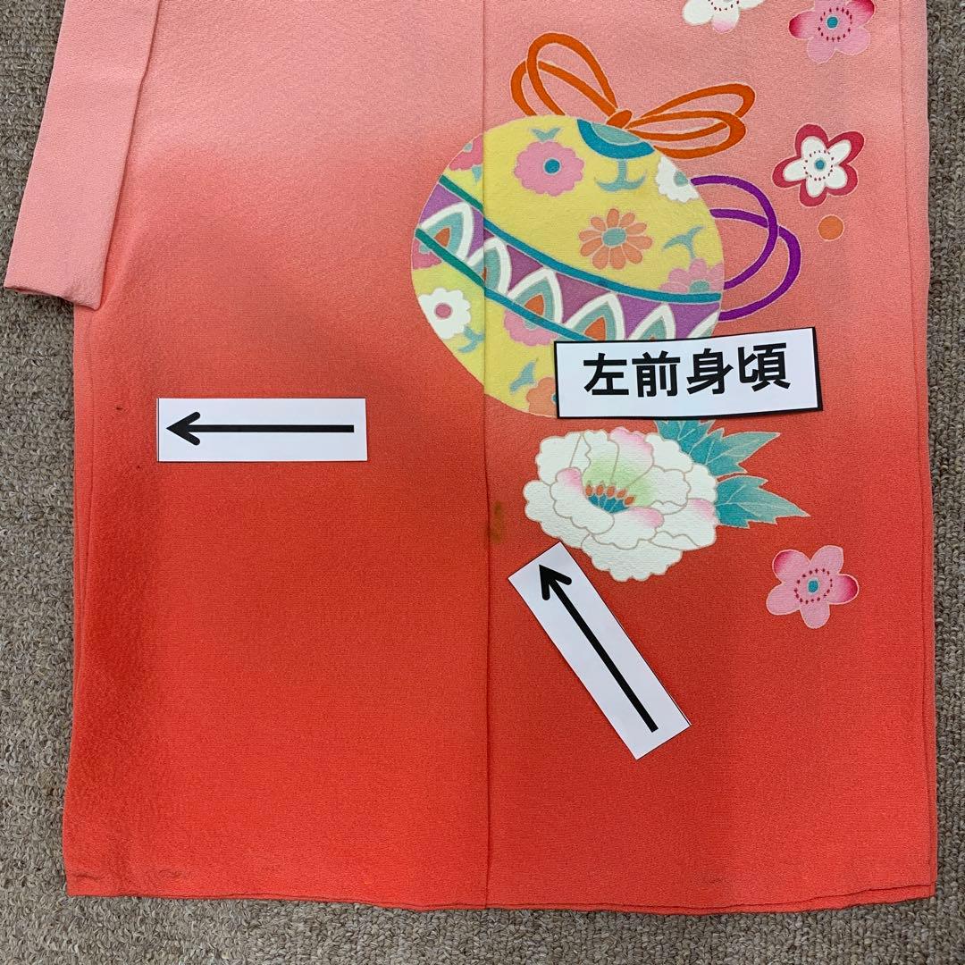 601axu11□七五三 3歳 お宮参り 女児 祝い着 一つ紋 鈴 花□状態良好