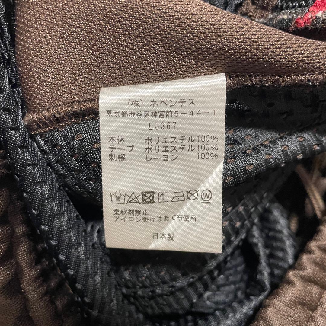 Needlesニードルズトラックパンツジャージ茶色ブラウン赤レッドネペンテス刺繍