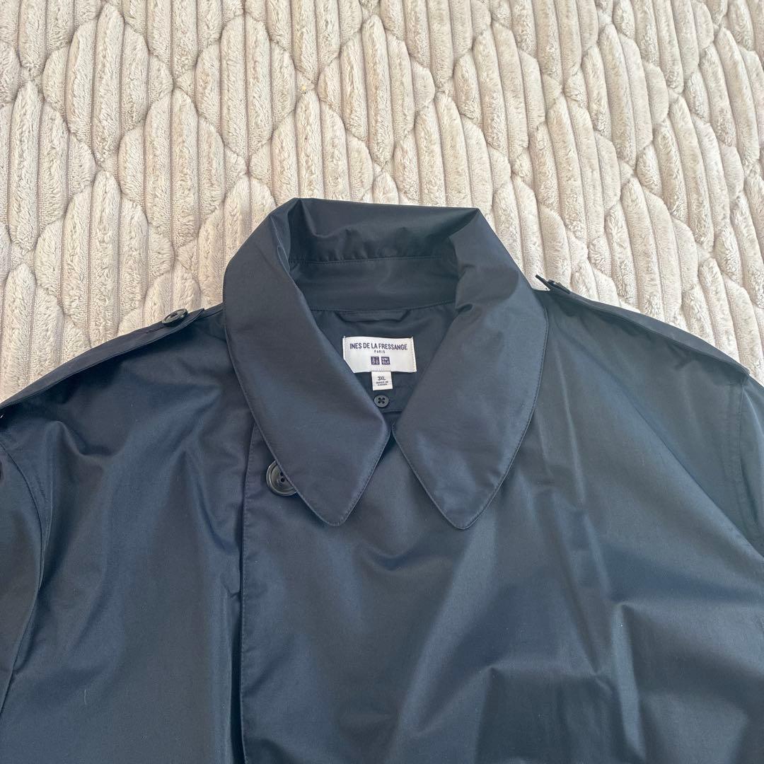 ユニクロコラボ　3XL 紺　中綿ライナー　ステンカラーコート　大きいサイズ
