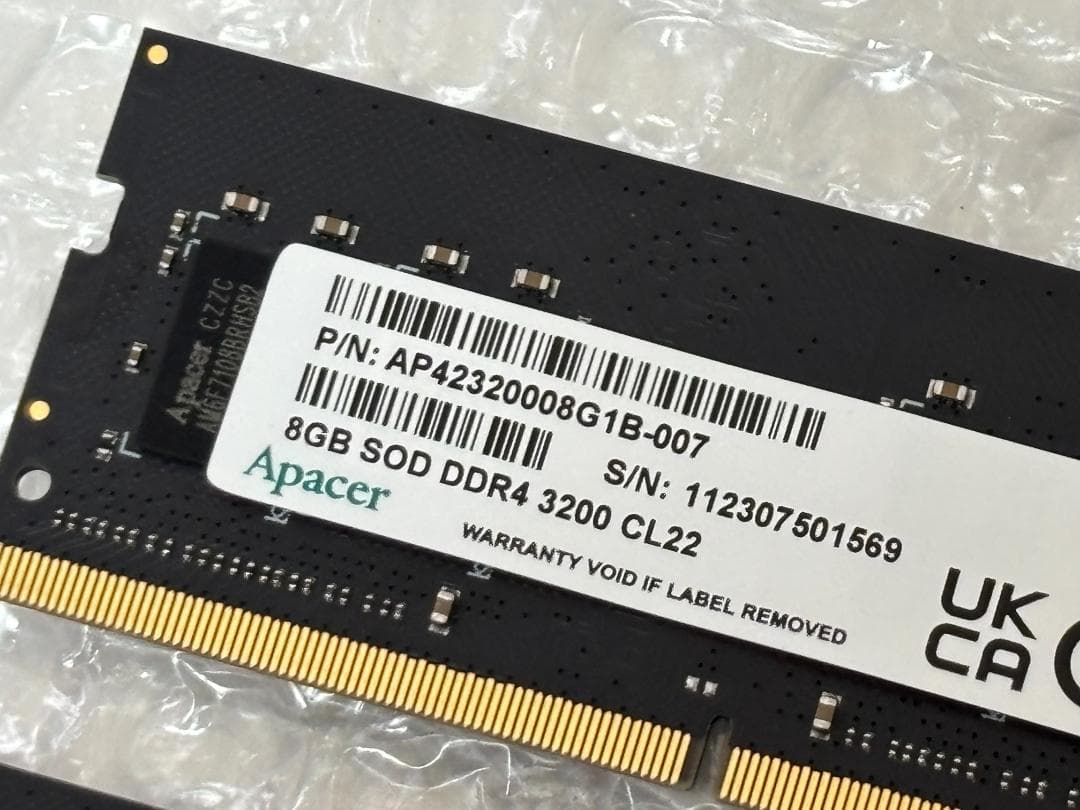 Apacer SO-DIMM DDR4-3200 8GB×2枚 計16GB