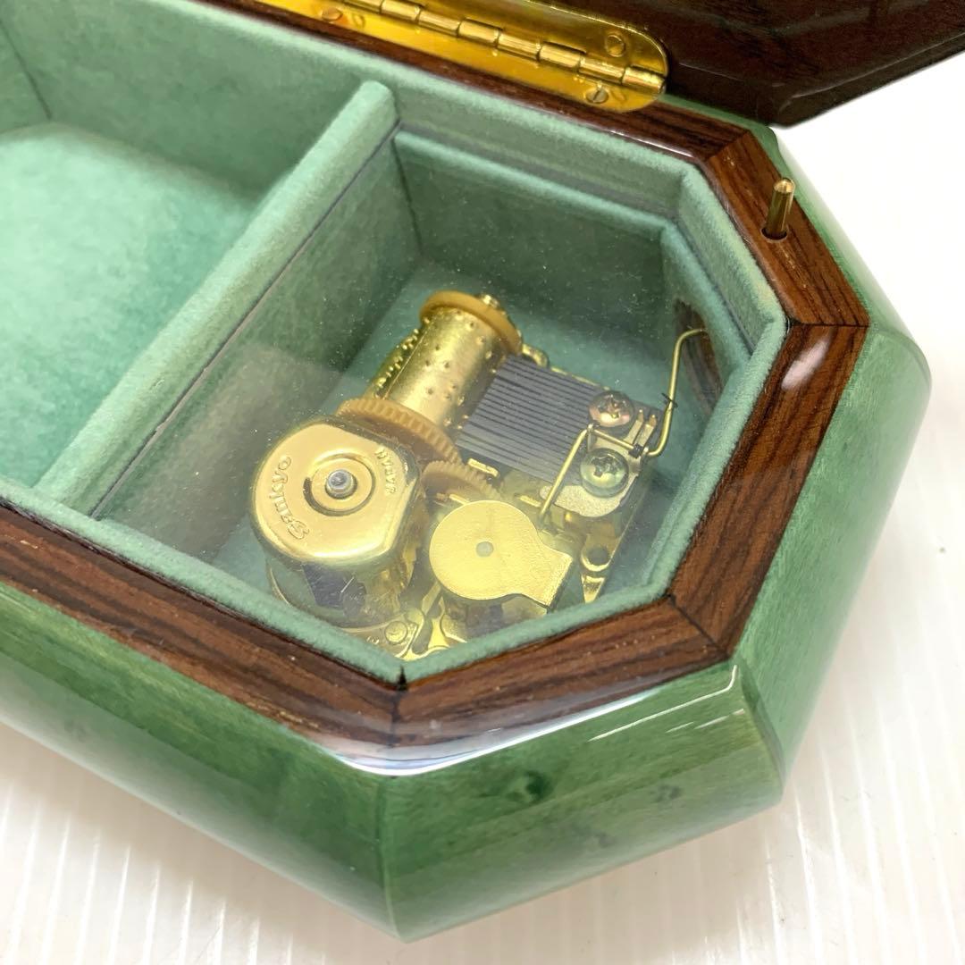 美品 オルゴール イタリア製 象嵌細工 ジュエリーボックス 宝石箱