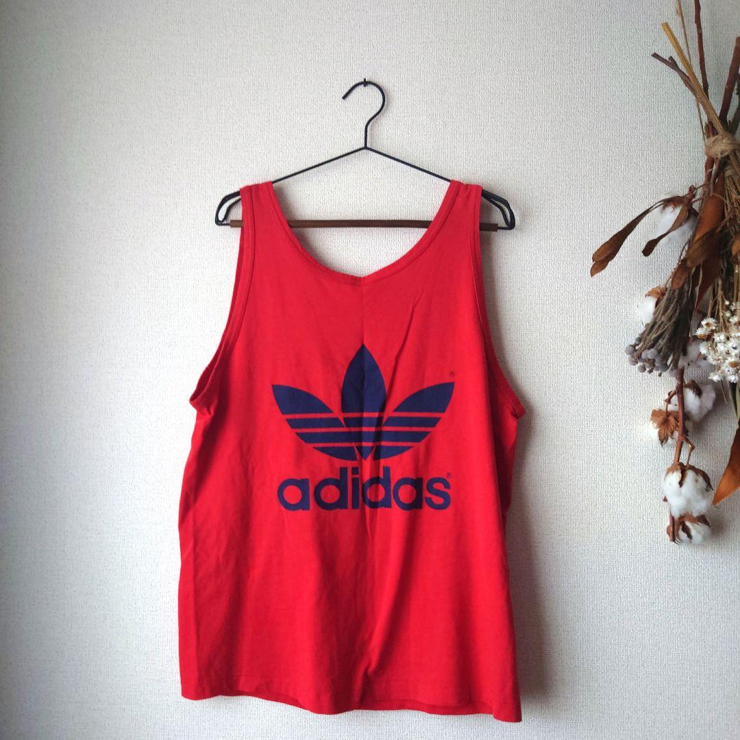 adidas　80年代前半　タンクトップ　両面プリント