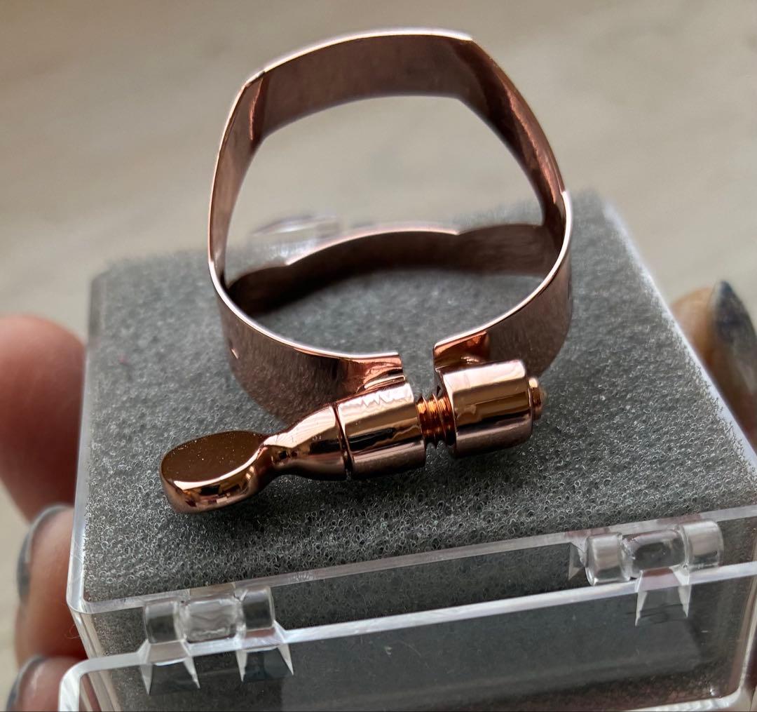 【未使用】SELMER アルトサックスリガチャー ピンクゴールド