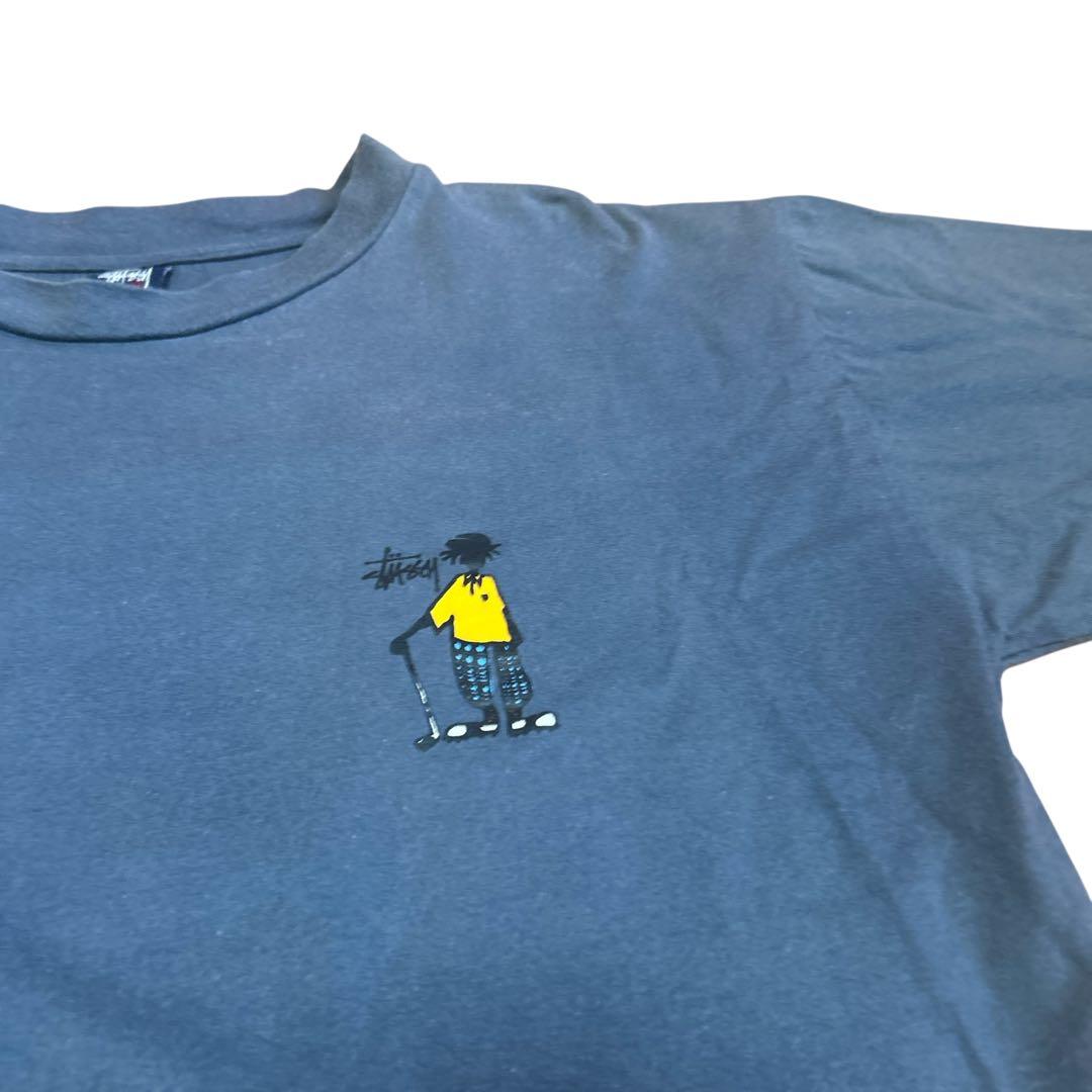 な*や様 old stussy 紺タグ 90s Tシャツ ネイビー　シャドーマン