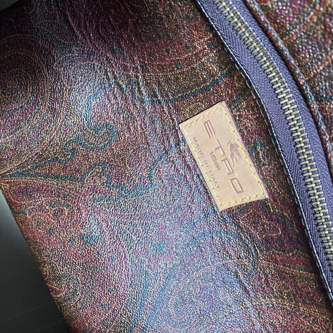 ETRO エトロ ボストンバッグ ブラウン 大容量 旅行 ペイズリー ショルダー