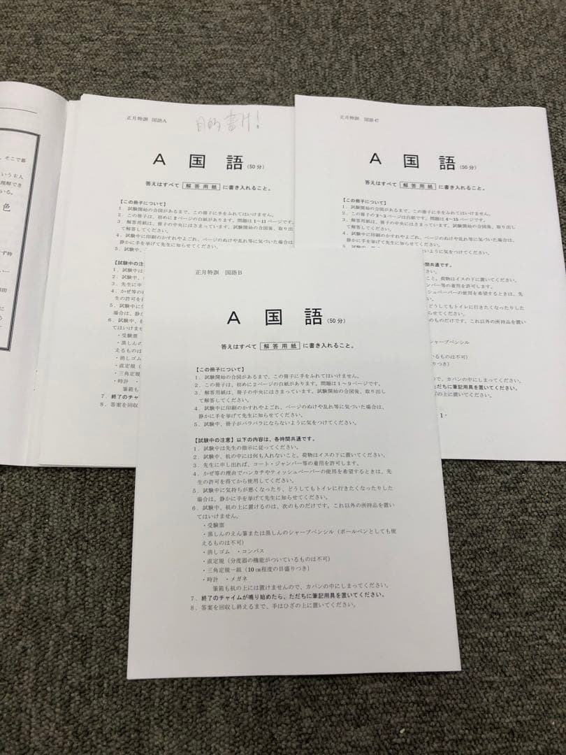早稲田アカデミー　NN開成（筑駒/灘）コース　土特/正月他　国算　２０２３年受験