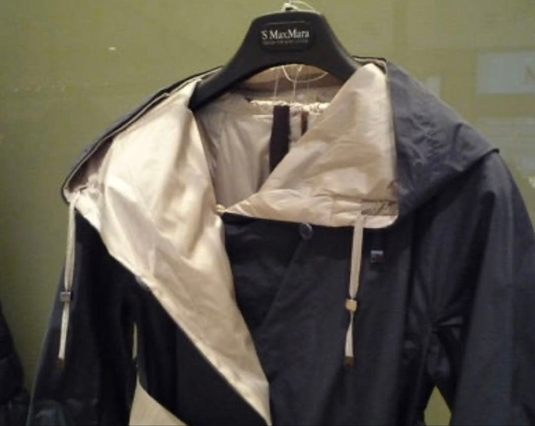 'S Max Mara リバーシブル ネイビー スプリングフードコート