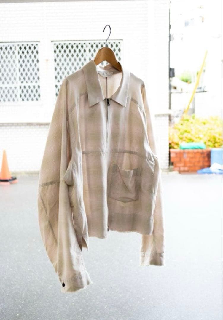 ジャケット・アウター ANCELLM OMBRECHECK SHORT ZIPUP SHIRT