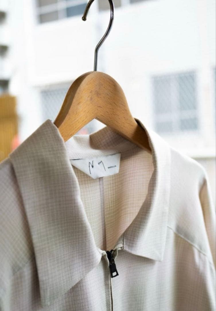 ジャケット・アウター ANCELLM OMBRECHECK SHORT ZIPUP SHIRT