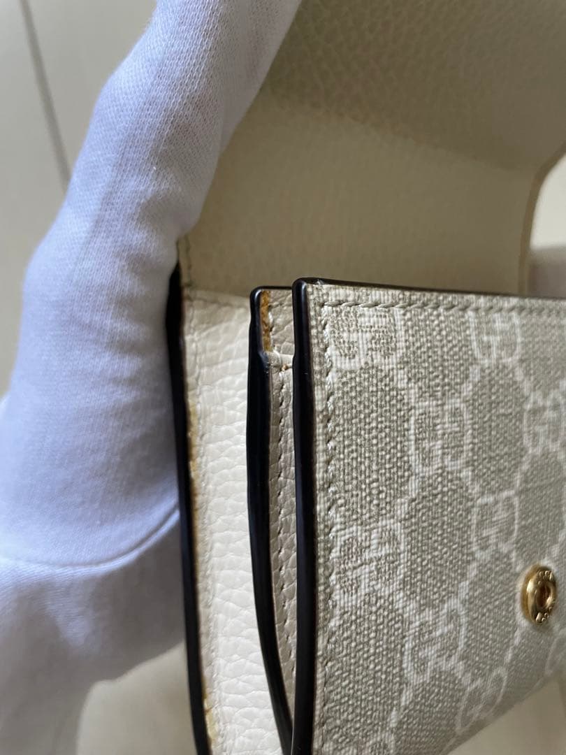 【付属品完備】GUCCI GGマーモント 2つ折り財布 アイボリー