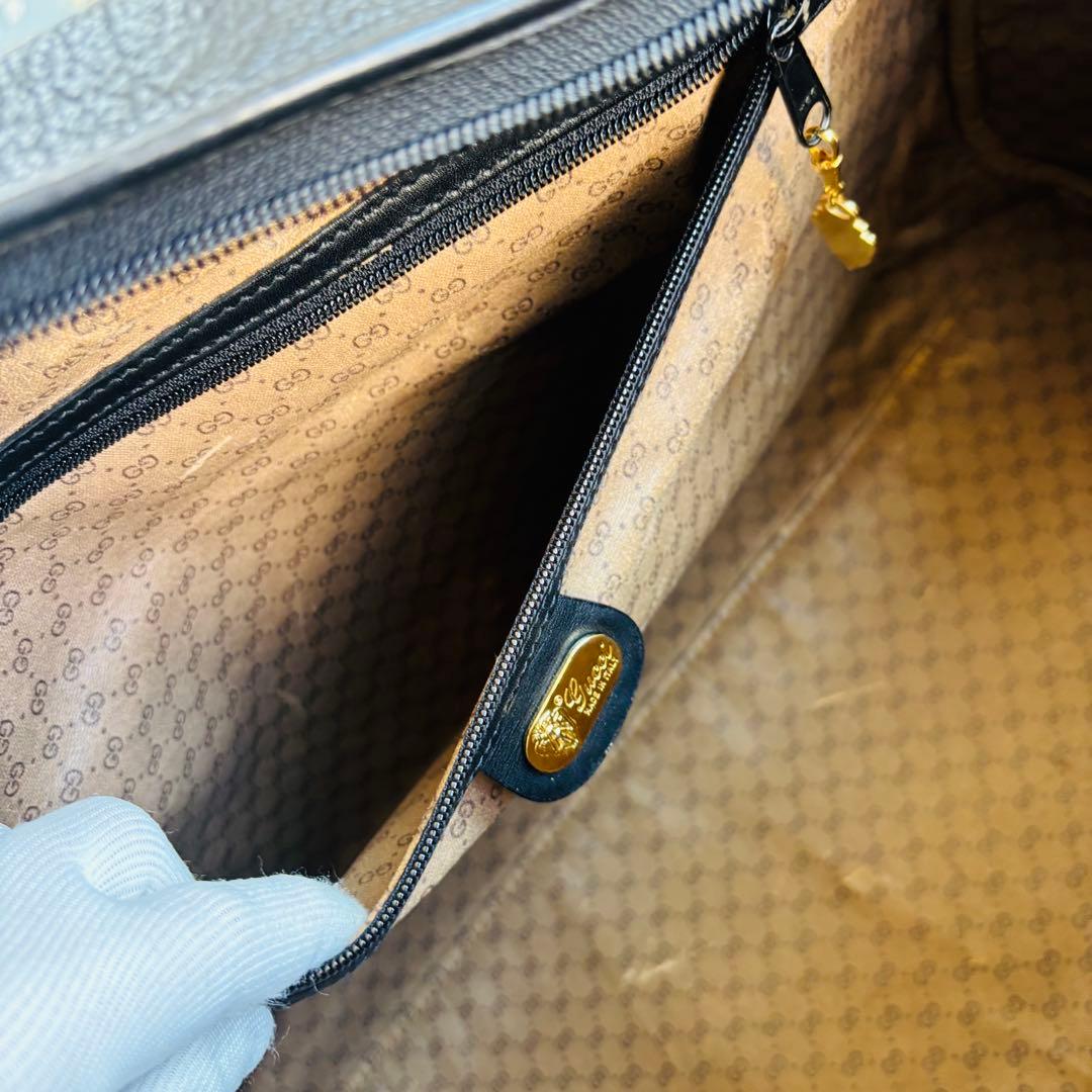 GUCCI レザー　ボストンバッグ　本革　ブラック　ヴィンテージ　大型バッグ