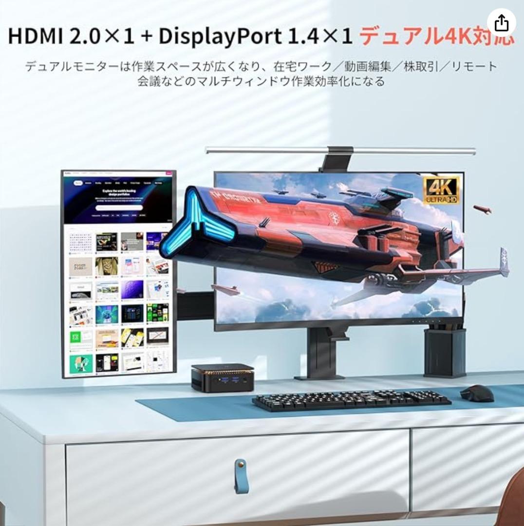 ミニpc N150 ミニパソコン Win11 8GB DDR4 256GB