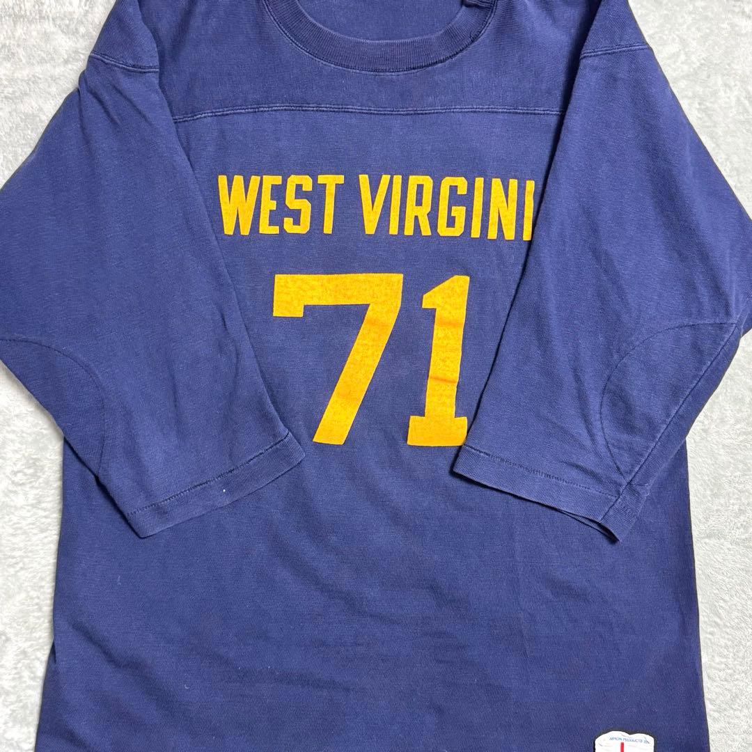 70s champion フットボールTシャツ NAVY USA製 ナンバリング