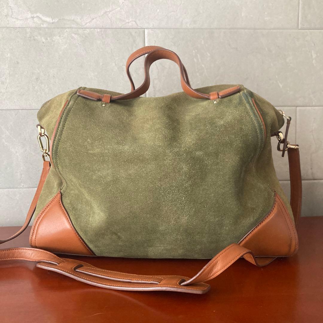 popoさま　COLE HAAN オリーブグリーン スエード ボストンバッグ