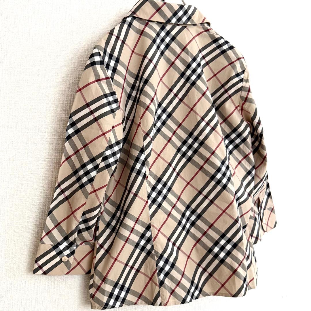 BURBERRY バーバリー ノバチェック ホースロゴ刺繍 七分袖シャツ