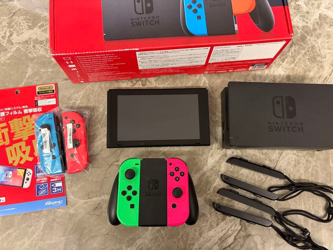 【美品】Nintendo Switch① 青/赤 本体 おまけ付