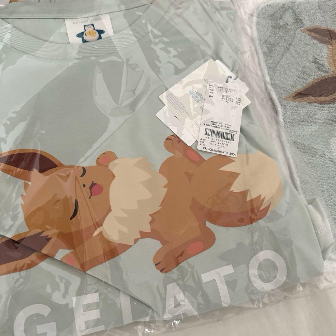 ポケモンスリープ　接触冷感プリントTシャツ＆ショートパンツセット　イーブイ