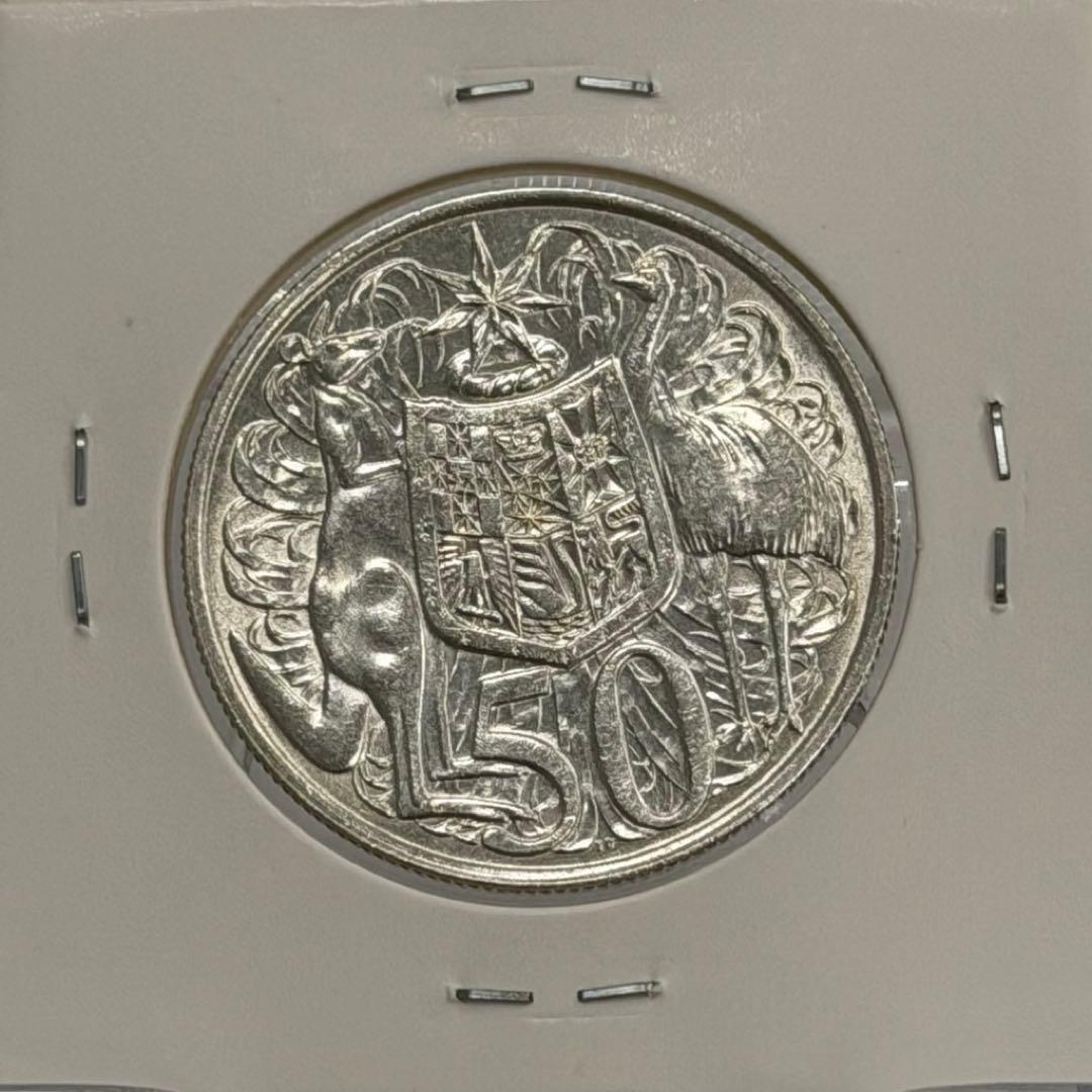 1966年オーストラリアエリザベス2世 50セント銀貨
