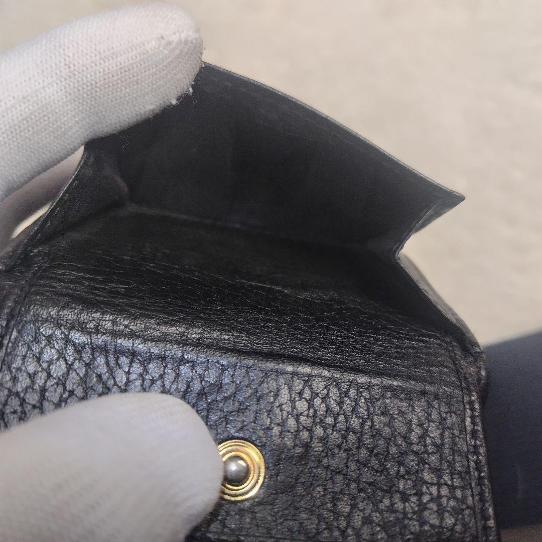 ✨美品✨GUCCI　GGマーモント 三つ折財布 シボ革 黒　23277・2184