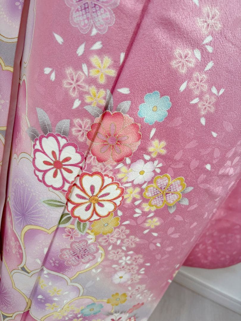 振袖フルセット　長襦袢付き　ピンク 桜　振袖 成人式に　刺繍有り