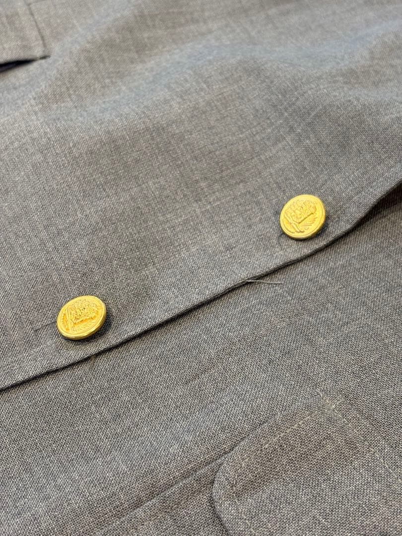 【USA製】SUTTER & GRANT 金ボタンブレザー ビッグサイズ グレー