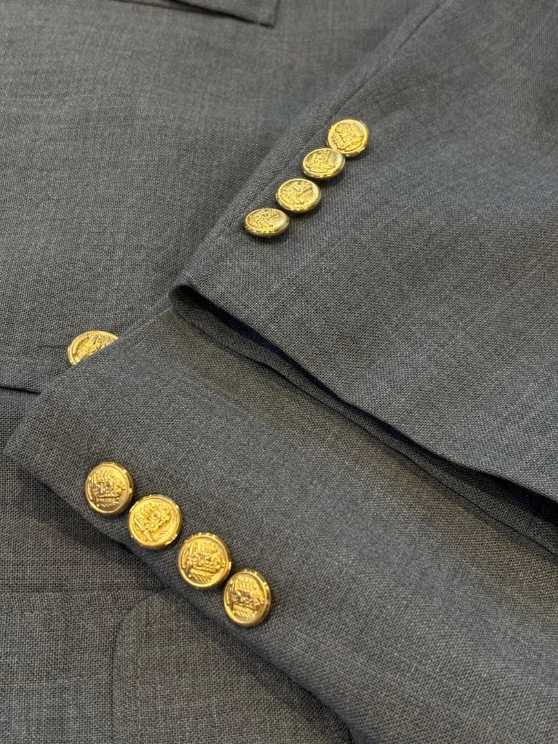 【USA製】SUTTER & GRANT 金ボタンブレザー ビッグサイズ グレー