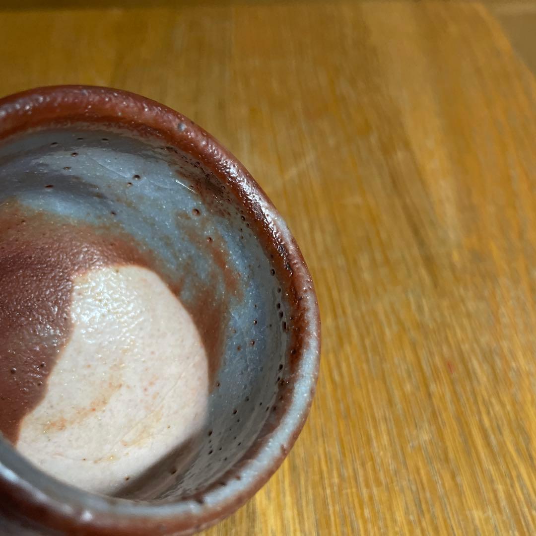 奥磯栄麓　鼠志野ぐい呑　箱なし