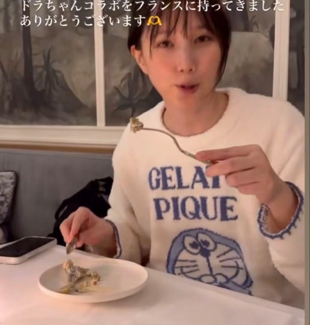本田翼着用‼️ ジェラピケ ドラえもん　ヘビモコジャガードプルオーバー　M