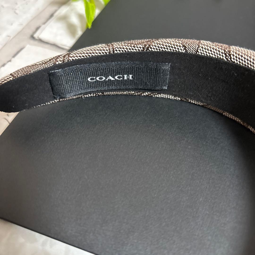 coach シグネチャー　ヘッドバンド　美品